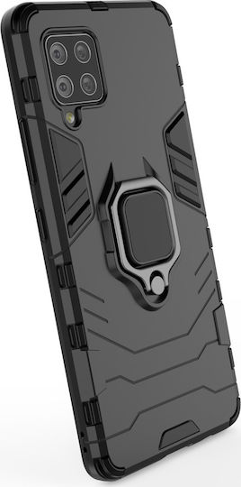 Hurtel Armor Ring Umschlag Rückseite Silikon Schwarz (Galaxy A42)