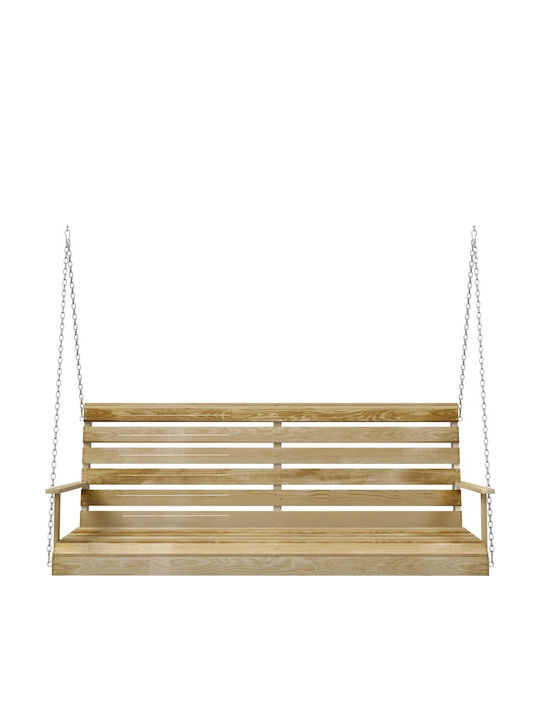 Hängeschaukel 2 Sitze Hölzernes L155xB65xH60cm Natural