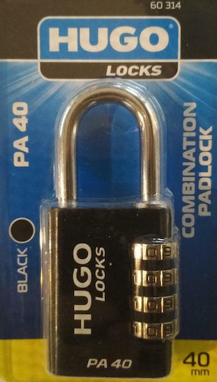 Hugo Locks PA40 Aluminium Vorhängeschloss Messing Kombination 40mm 1Stück