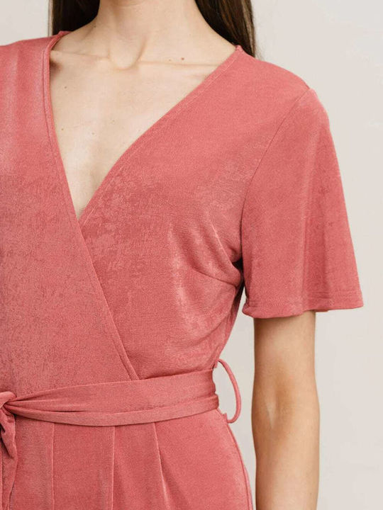 Women's Short-sleeved One-piece Suit Pink