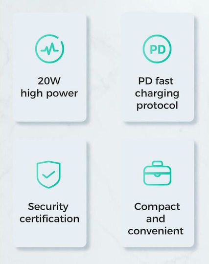 Joyroom Φορτιστής Χωρίς Καλώδιο με Θύρα USB-C 20W Power Delivery Λευκός (NRT-DY139E)