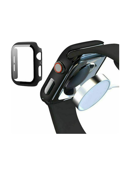Tech-Protect Defense 360 Plastic Case with Glass in Black color for Apple Watch 44mm