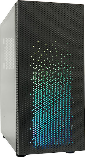 Azza Celesta 340F Геймърско бюро Midi Tower Компютърна кутия със страничен прозорец Черен