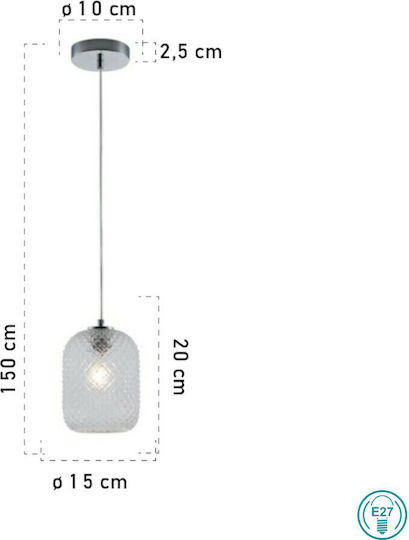 Fan Europe Ashford-S15 Pendant Light Transparent 15cm Fan Europe Ashford-S15 Pendant Light Transparent 15cm