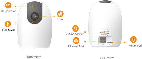 Dahua A1 4MP IP Surveillance Camera Wi-Fi Full HD+ 4MP with Two-Way Communication and 3.6mm Lens