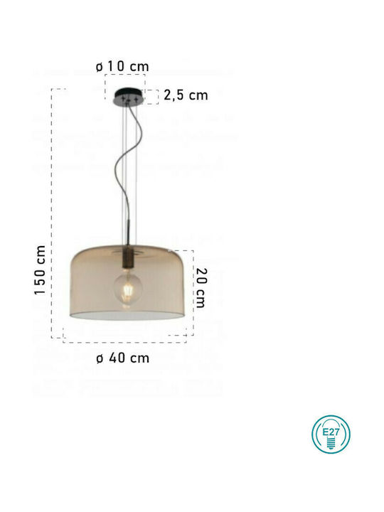 Fan Europe Gibus-S40 Pendant Light Single-Light Bell for Socket E27 Honey I-GIBUS-S40 AMB