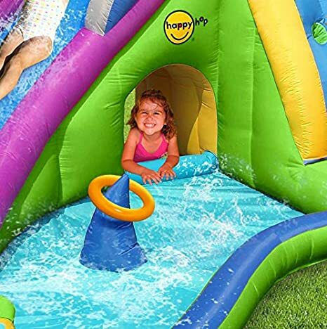 Happy Hop Aufblasbares Sharks Club mit Trampolin & Rutsche für 3+ Jahre