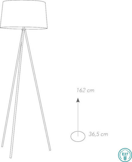 Fan Europe Marilyn Floor Lamp Height 155cm x 48cm with E27 Lamp Bulb Base Gray
