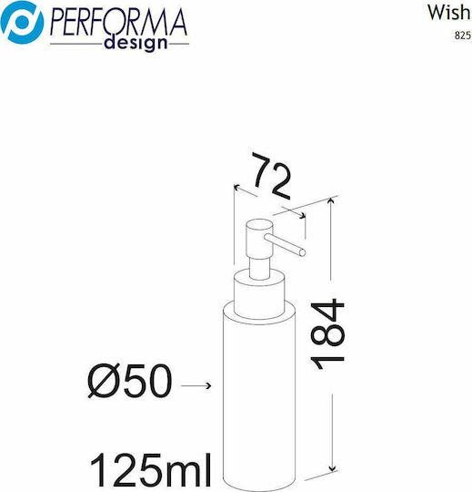 Performa Design 825-201 Tabletop Metallic Dispenser Gold 125ml