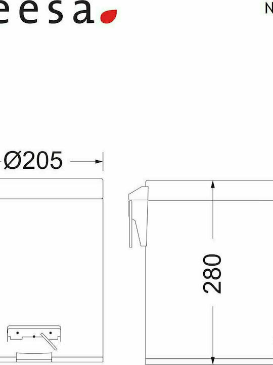 Performa Design Wish Μεταλλικό Καλαθάκι Μπάνιου 3lt Χρυσό
