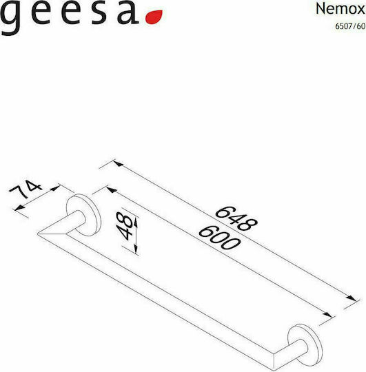 Geesa Nemox Rail Баня Единична Подов с винтове ​60x7.4см златна четка