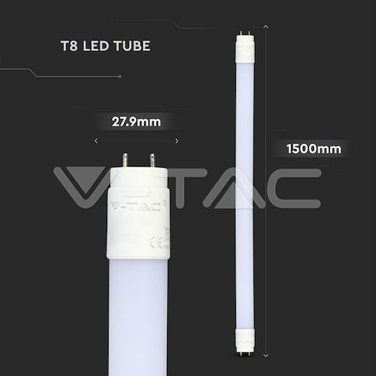 V-TAC VT-151 Bec LED 22W Tip Tub 150εκ. pentru Soclu G13 și Formă T8 Alb cald 2000lm