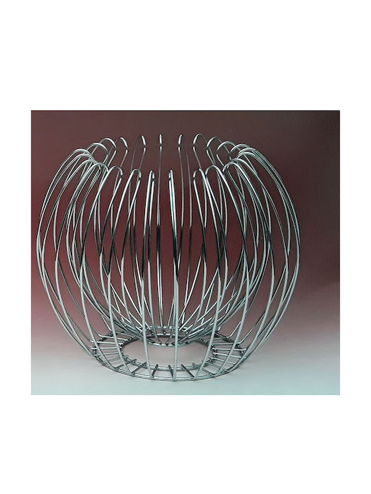 Καρβούνης Obstschale Metallisch Silber 26x26x29cm