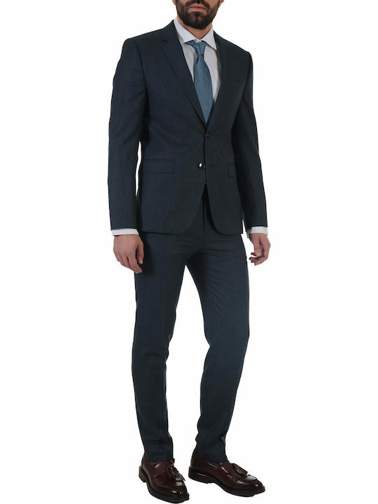 Astian Men's Winter Suit Slim Fit Navy Blue