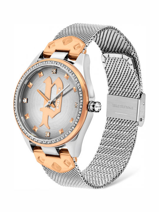 Police Pongua Damen Uhr mit Silber Metallarmband