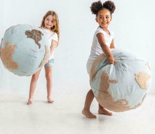 Beanbag World Map Blue 45x50x45cm