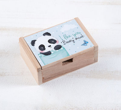 Taufgeschenk mit Schachtel Panda aus Holz