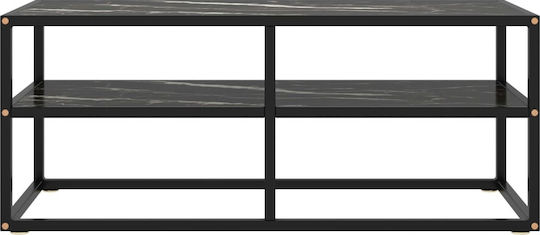 TV Stand Made of Metal and Glass Black 100x40x40cm