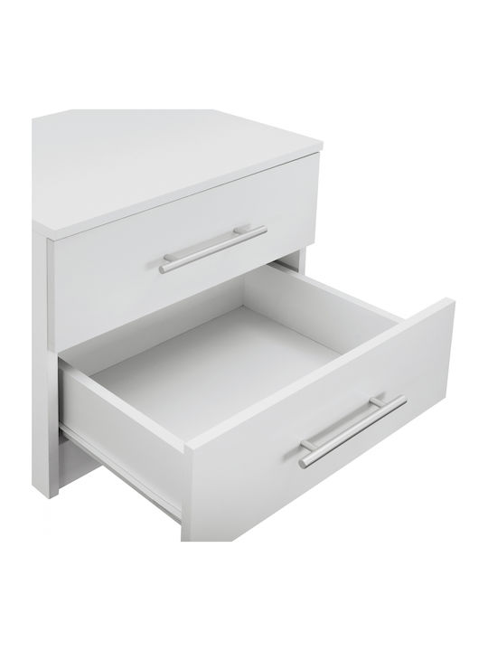 Chelsea Wooden Bedside Table White 48x40.5x41.5cm