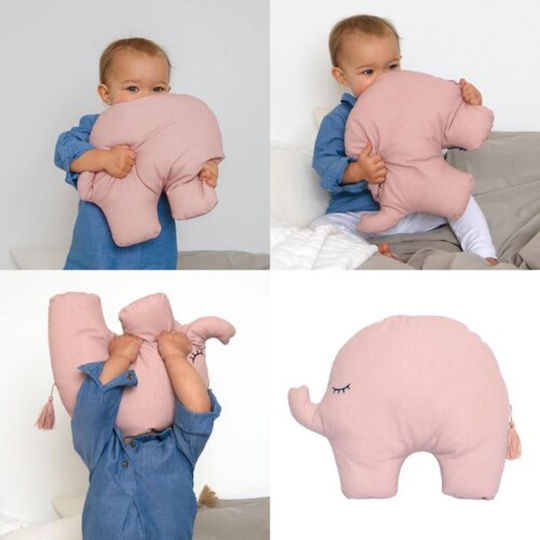 Jabadabado Handmade Crib Decorative Pillow Elephant Pink 39x31cm