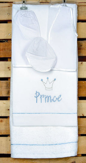 Mouchtaris Collection Set Bătături de Botez Prince Albe 3 Bucăți