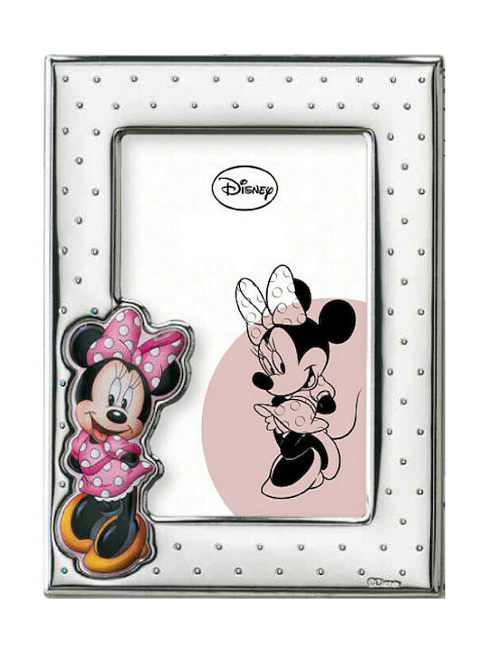 Disney Minnie Mouse Παιδική Κορνίζα Ασημένια Ροζ 13x18cm