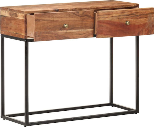 Solid Wood Console Table Raw Acacia wood L90xW35xH75cm
