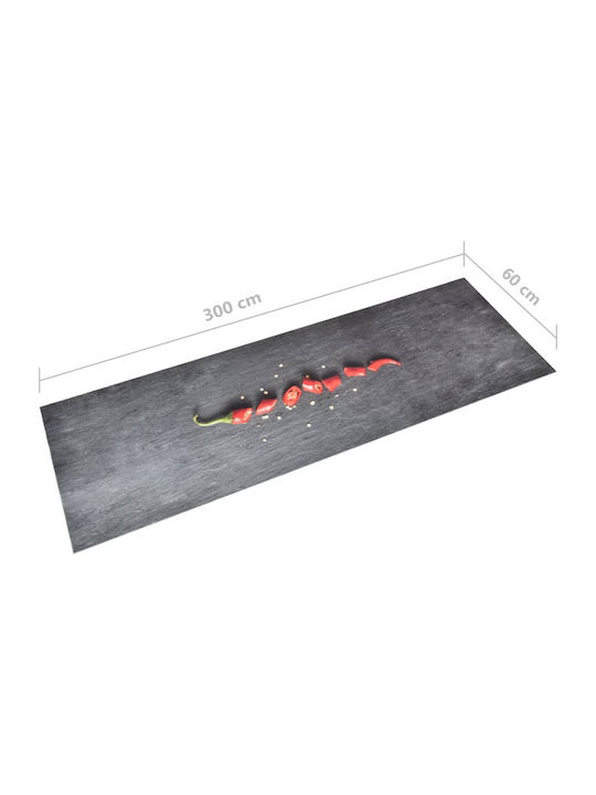 vidaXL Πιπεριά Kitchen Anti-Slip Mat Runner Gray 60x300cm