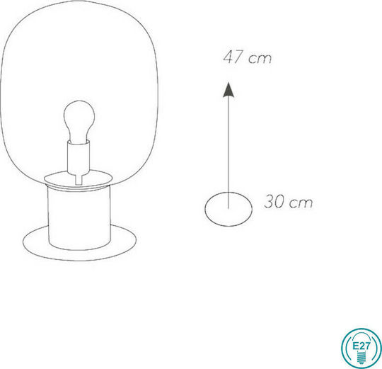 Fan Europe Fellini-L30 Glass Table Lamp for Socket E27 with Transparent Shade and Silver Base