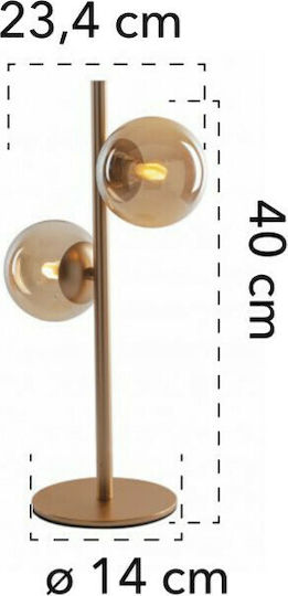 Fan Europe Honey-L2 Metal Table Lamp for Socket G9 with Honey Shade and Base