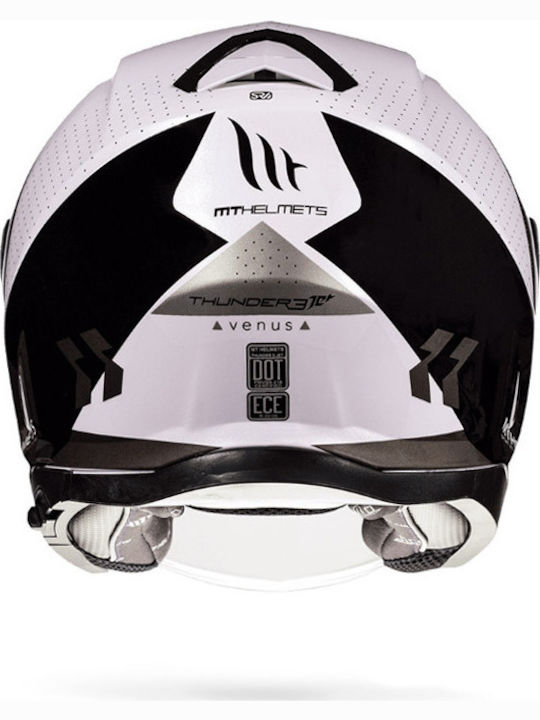 MT Thunder 3 SV Venus A2 Gloss Pearl Grey Motorcycle Helmet Jet DOT / ECE 22.05 1500gr with Sunvisor