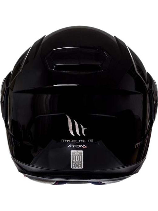 MT Atom SV Black Motorcycle Helmet Flip-Up ECE 22.05 1750gr with Sun Visor