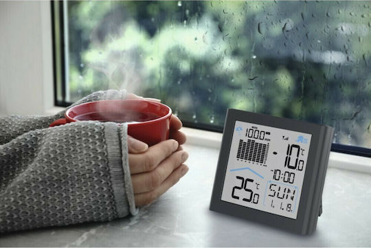 HAMA Rainy 00186420 Drahtlos Wetterstation Digital Wandmontiert / Tischplatte Schwarz