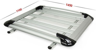 Omtec Rafturi de acoperiș auto Aluminiu 145x110cm Universal (fără picioare)