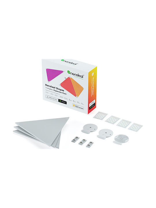 Nanoleaf Διακοσμητικό Φωτιστικό με Φωτισμό RGB Hexagon LED Shapes Triangle Expansion Pack 3 Panels Πολύχρωμο