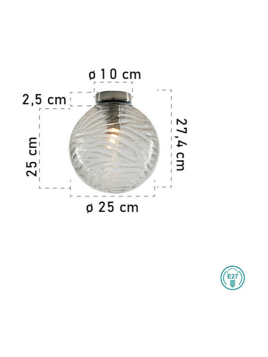 Fan Europe Nereide-G-PL25 Ceiling Mount Light 25cm Transparent with Socket E27