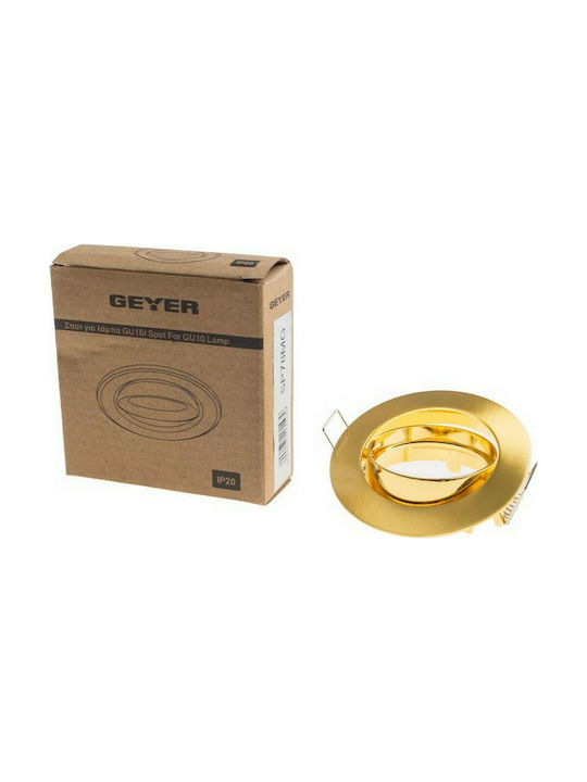 Geyer Rund Metallisch Rahmen für Spots GU10 Gold 9x9cm. 1Stück