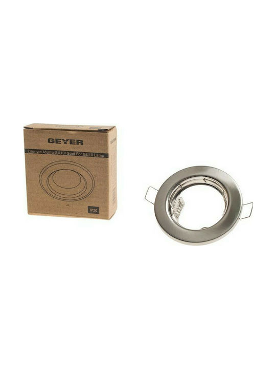 Geyer Round Metallic Frame for Spot GU10 Nickel Matte Silver 8x8cm. 1pcs