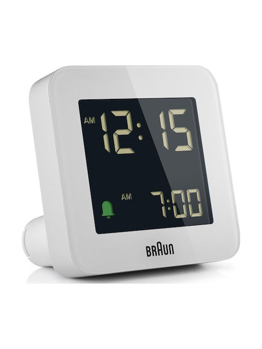 Braun BC09W Digitaler Tischuhr mit Wecker White 100336