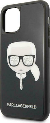 Karl Lagerfeld Glitter Iconic Head Plastic Back Cover Black (iPhone 11 Pro)