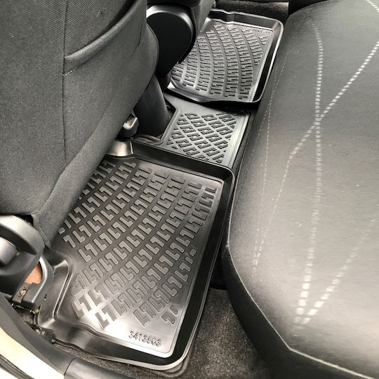 Rizline Set of Front and Rear Mats 4pcs Tray Type for Toyota Yaris 2005-2013 Black