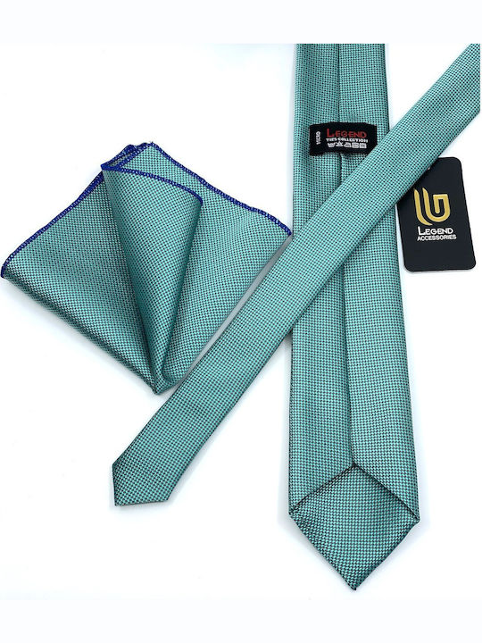 Legend Accessories Set de Cravată pentru Bărbați Sintetic Monocromie în Culorea Verde