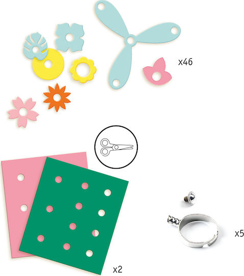 Djeco Jewelry Artistic Construction With Baking Special Plastic Rings for Children 7+ Years