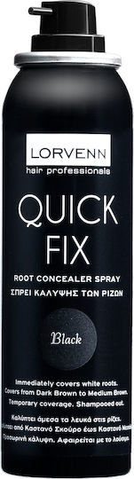 Lorvenn Quick Fix Root Concealer Προσωρινή Βαφή Μαλλιών σε Spray Black 75ml