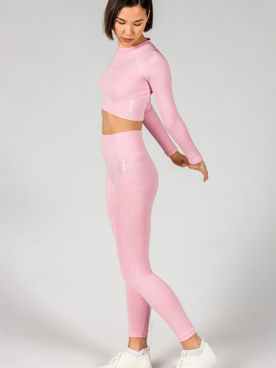 17-27105-12 Leggings Pentru Instruire Cropped Colanți Roz