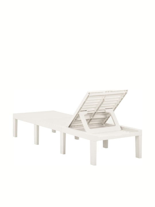 Șezlong Plastic Alb 195x65x32cm