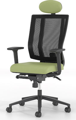 Dromeas Scaun de birou Executiv cu spătar reglabil și brațe reglabile Reflex D 16863 Verde
