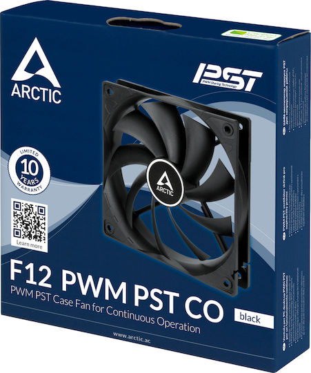 Arctic F12 PWM PST CO 120mm 4-Pin Case Fan Black/White