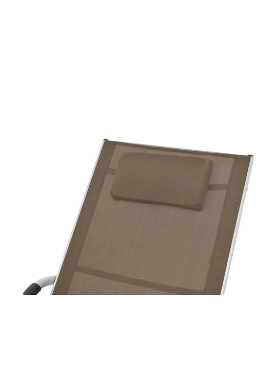 Deckchair Aluminum with Textilene Fabric Brown 152x62x88cm.