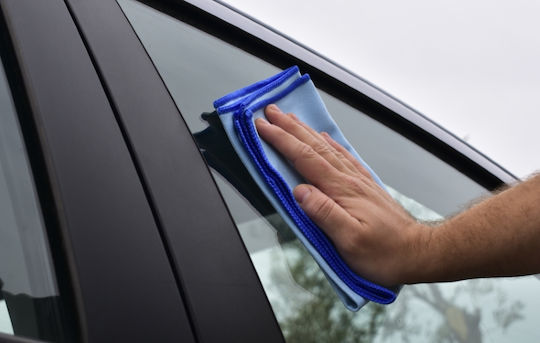 Cartech Πανί Μικροϊνών Καθαρισμού για Τζάμια Αυτοκινήτου 340gsm Μπλε 40x30cm